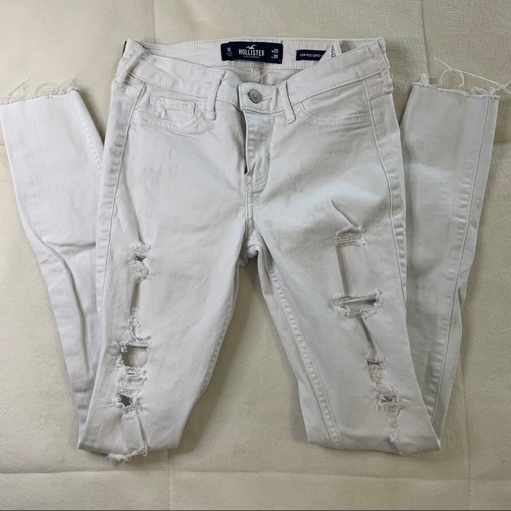 Hollister White Distressed Jeggings
